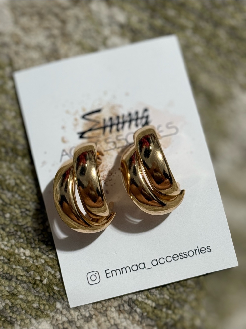 Emmaa Accessories Gold Twisted Hoop Earrings